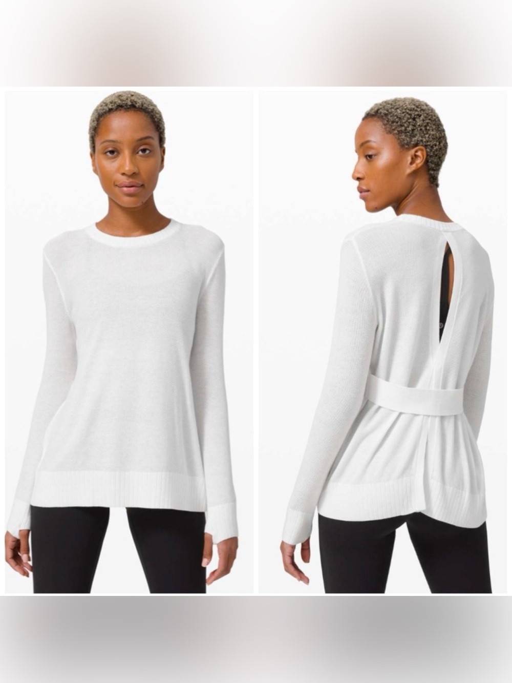 Lululemon Sincerely Yours White Sweater Size 8